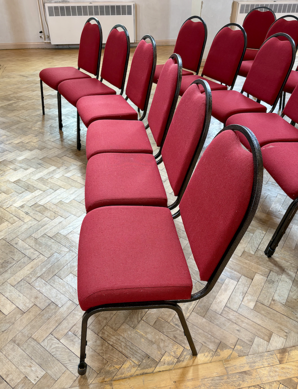 Red Metal Linking Chairs