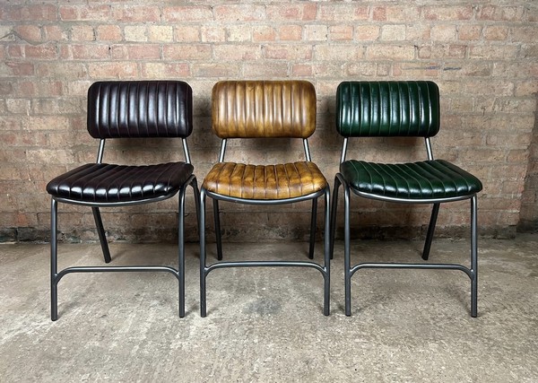 Industrial Leather Dining Chairs For Sale Industrial Leather Dining Chairs For Sale