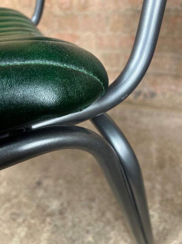 New Green Leather Chairs