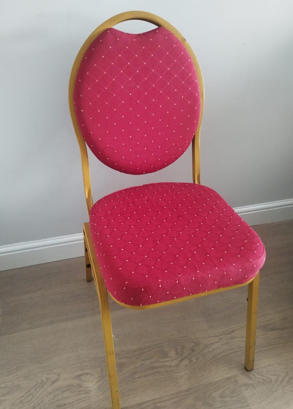 58x Red Padded Banqueting Chairs For Sale