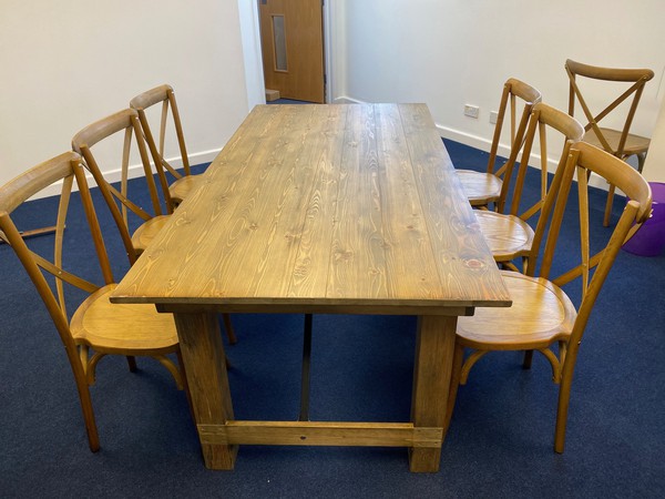 Plank top wedding tables Plank top wedding tables