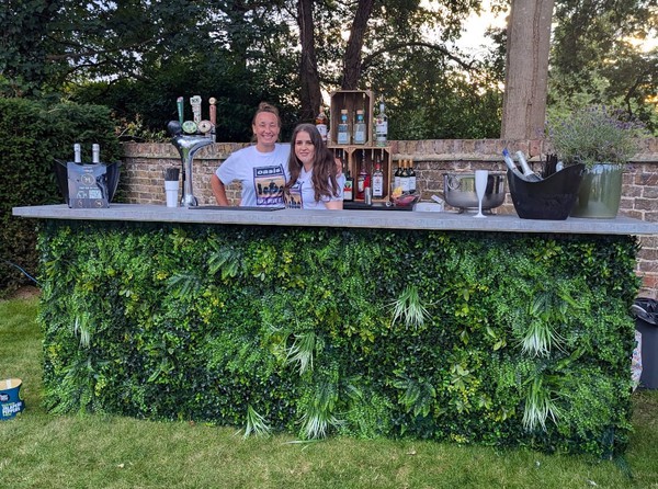 Outside wedding bar business