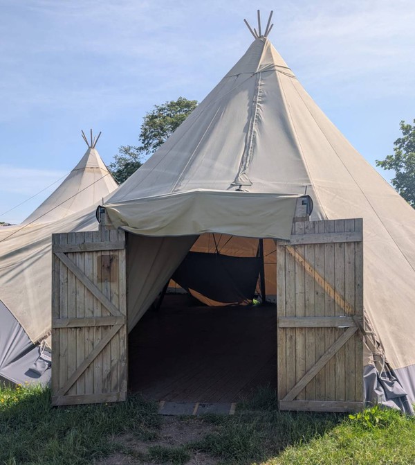 Three Hat Tipi Marquee With wood door