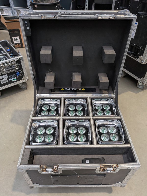 Chauvet Professional WELL Fit – Case of 6 Wireless Battery Uplighters (Ex-Hire, RGBA, IP65)