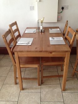 Dining chairs and tables
