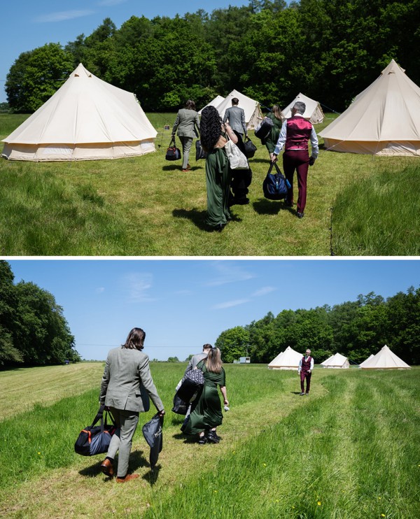Bell tents for glamping weddings
