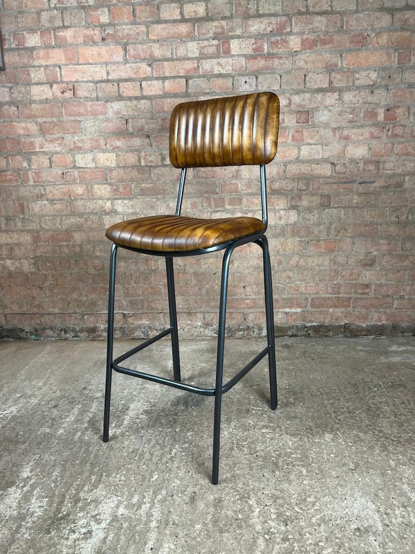 Tan Leather Bar Stools