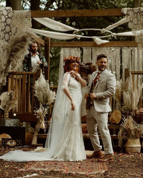 Glamping wedding mandap