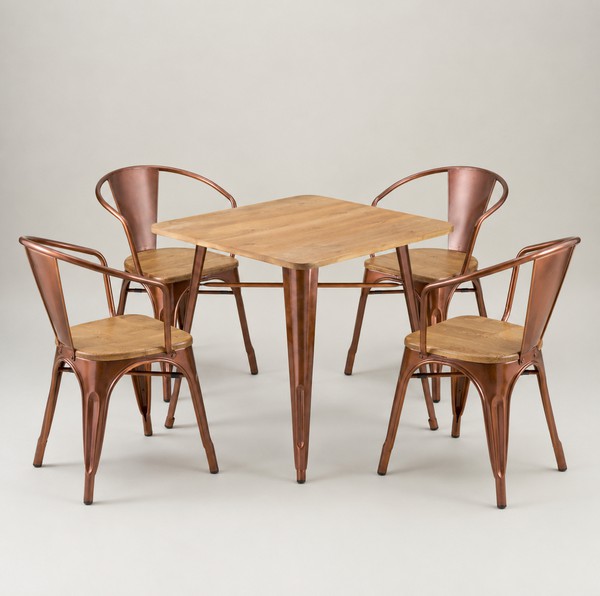 Vintage Copper Table And Chairs