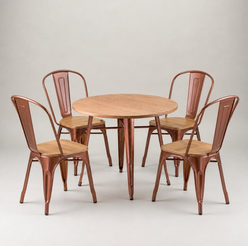 Vintage Copper Table And Chair Set