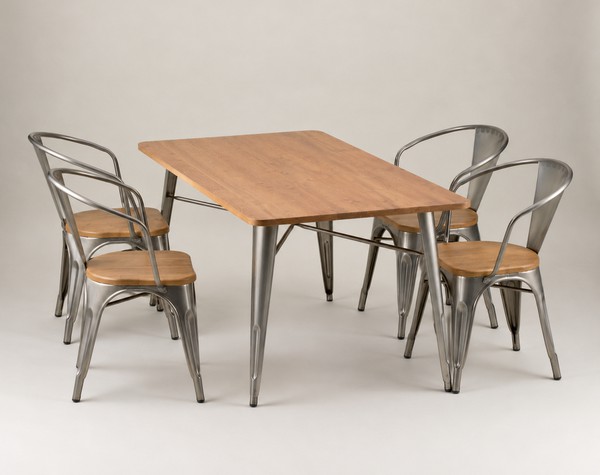 Gunmetal Grey Table & Chair Set Gunmetal Grey Table & Chair Set