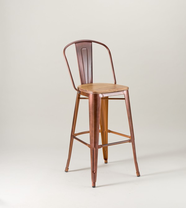 Vintage Copper Bar Table And Stool Sets