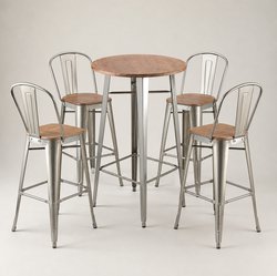 Round Bar Table And Four Stools