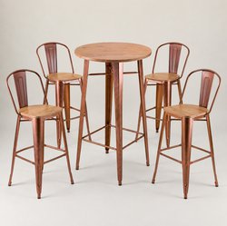 Vintage Copper Bar Stools And Tables