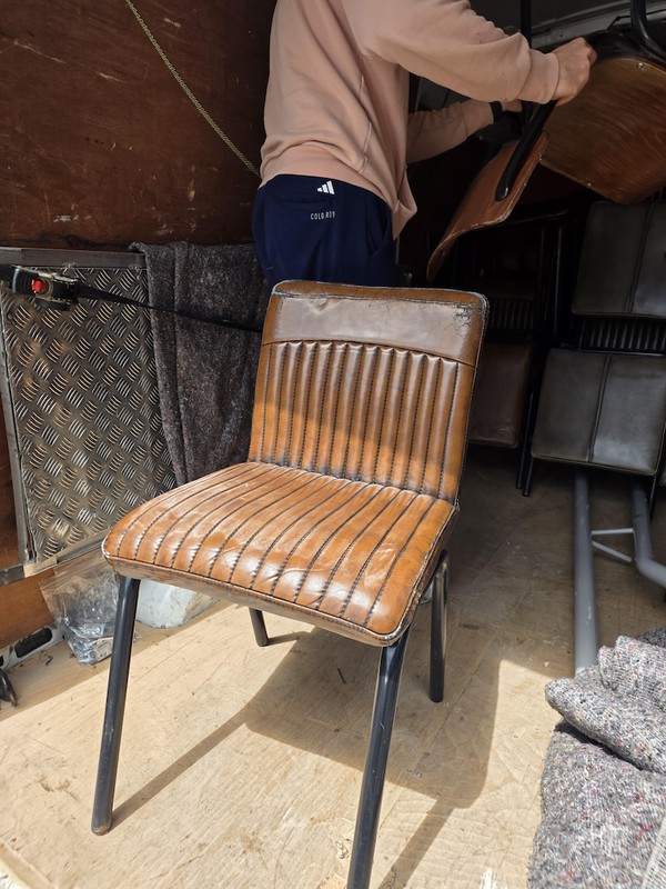 Tan brown leather retro chairs Tan brown leather retro chairs