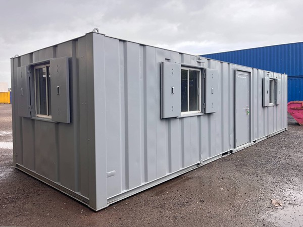 Anti vandal 32ft x 10ft Open Plan Canteen Office Cabin