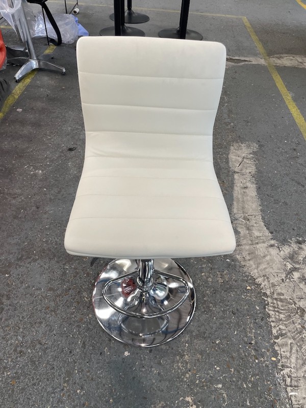 Cream Faux Leather Bar Stool