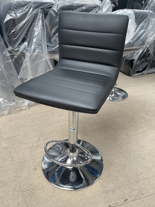 Black and Chrome Tornado Bar Stool