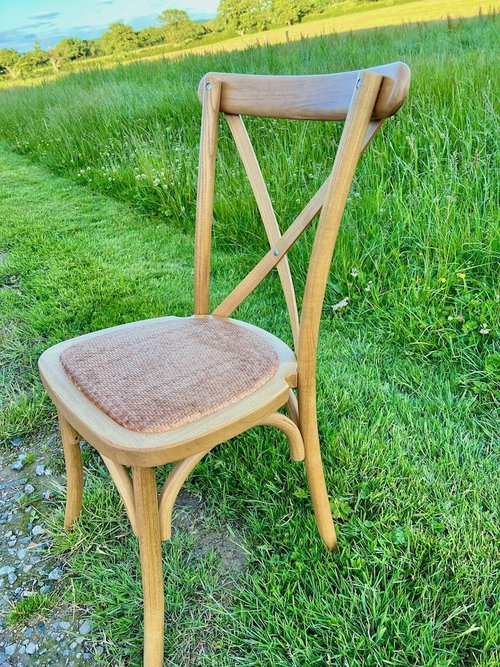 New Light Oak Cross Back Chairs