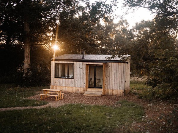 Glamping log cabin for sale