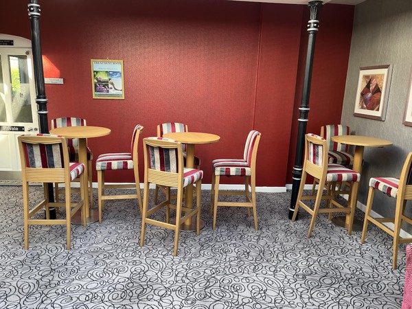 Pine Sets of Poser Tables and Bar Chairs Pine Sets of Poser Tables and Bar Chairs