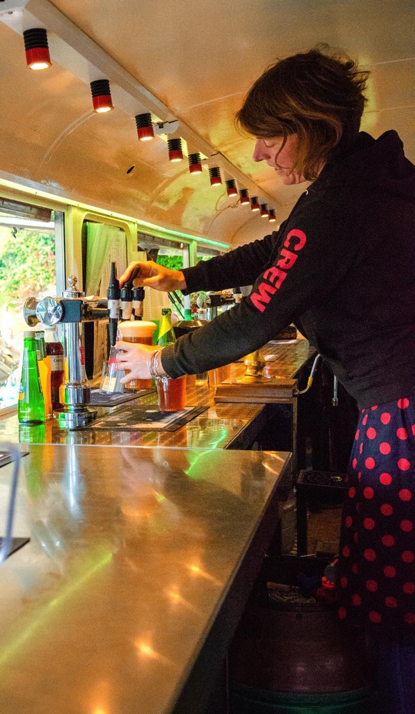 Converted bus into a mobile bar Converted bus into a mobile bar