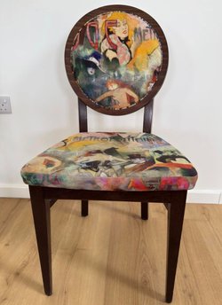 45x Art Nouveau Print Dining Chairs For Sale