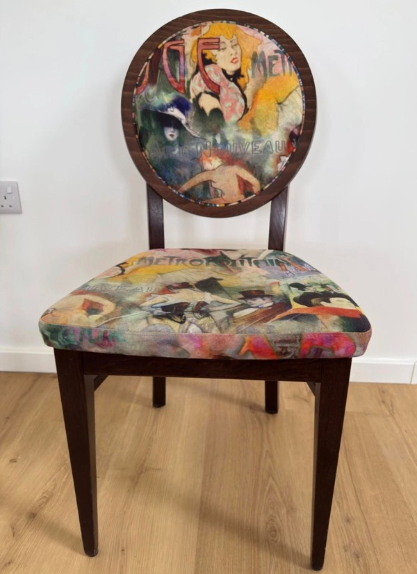 45x Art Nouveau Print Dining Chairs For Sale