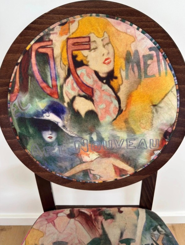 Art Nouveau Printed Padded Chairs