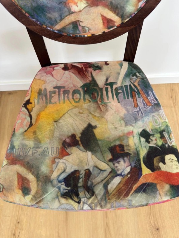 Chairs With Art Nouveau Print