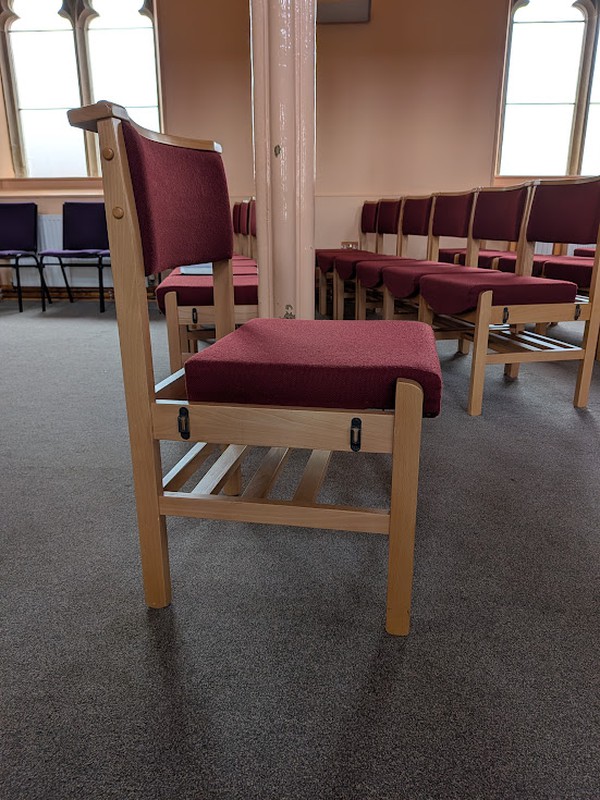 Chuch chairs which link together Chuch chairs which link together