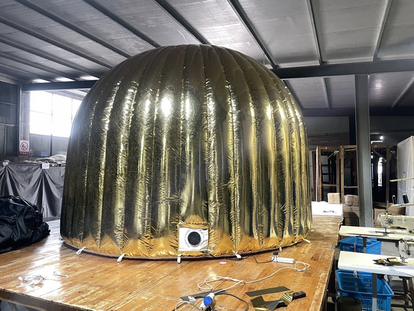 Small gold inflatable office pod Small gold inflatable office pod