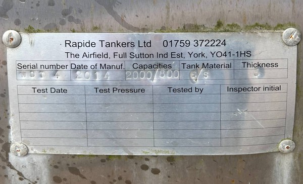 Rapide Stainless Steel Tank