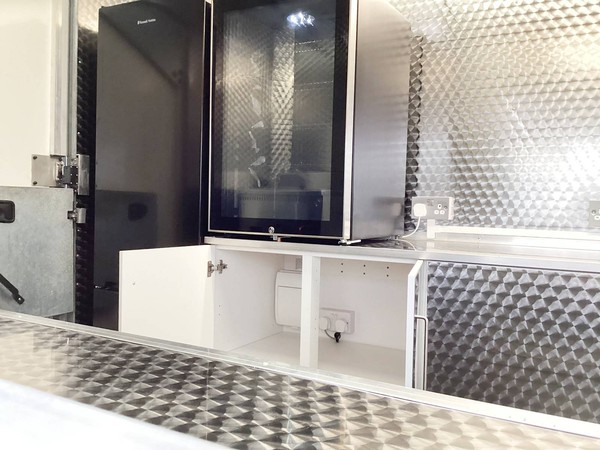 Catering van with stainless steel inside
