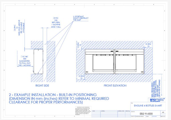Cad installation drawings Enomatic wine dispenser