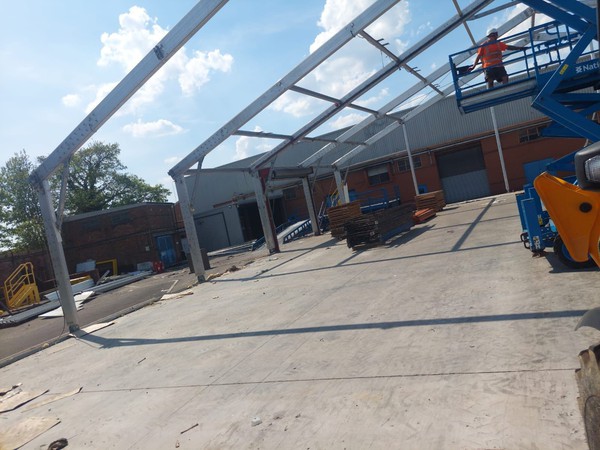 Portal framed marquee 25m wide x 25m long