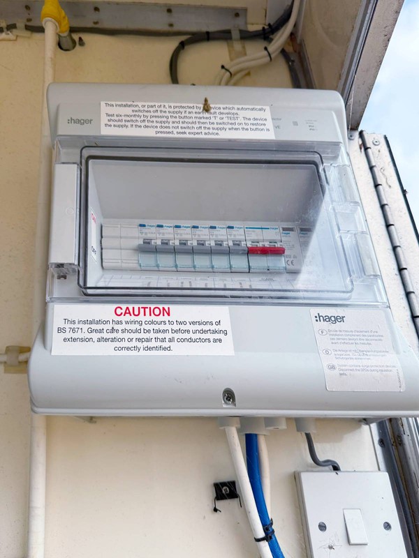 Shower trailer electrics