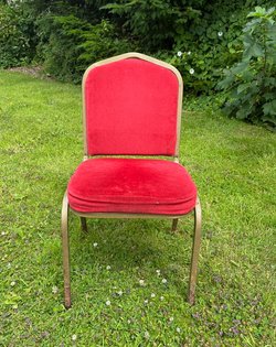 42x Red Padded Stacking Banquet Chair For Sale
