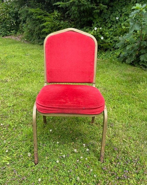 42x Red Padded Stacking Banquet Chair For Sale 42x Red Padded Stacking Banquet Chair For Sale