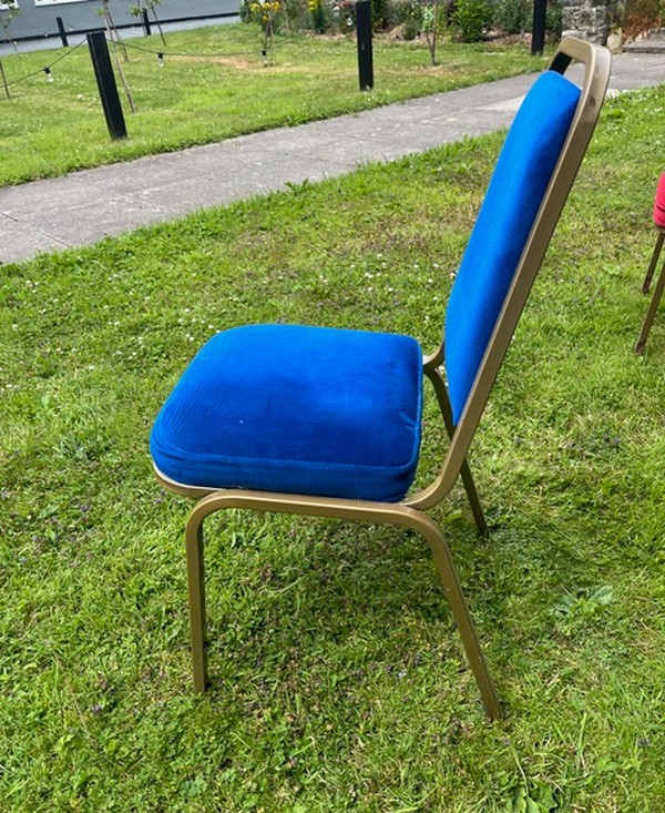 Blue Padded Dining Chairs For Sale