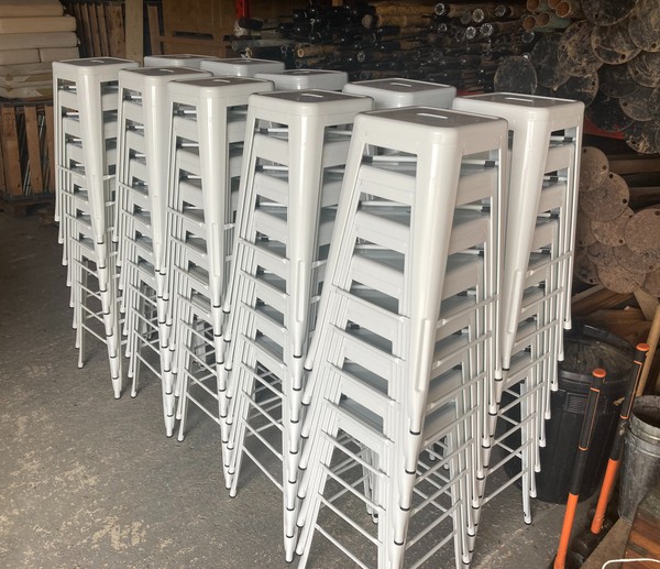 White Tolix Style Bar Stool For Sale White Tolix Style Bar Stool For Sale
