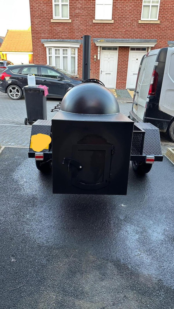250 gallon offset smoker trailer, great for events 250 gallon offset smoker trailer, great for events