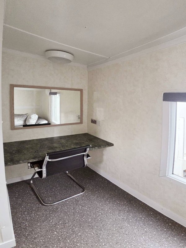 Dressing room table and mirror