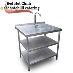0.9m Stainless Steel Drainboard Table with Tap