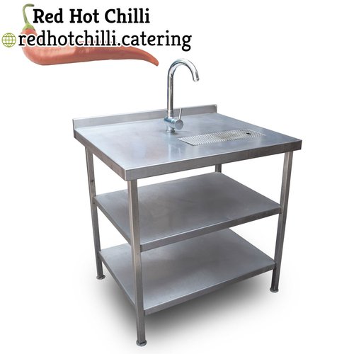 0.9m Stainless Steel Drainboard Table with Tap