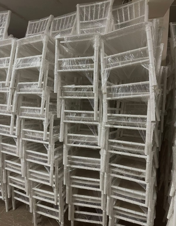 Plastic banqueting chairs