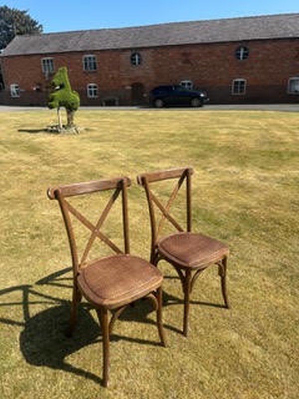 Dark Oak Cross Back Chairs