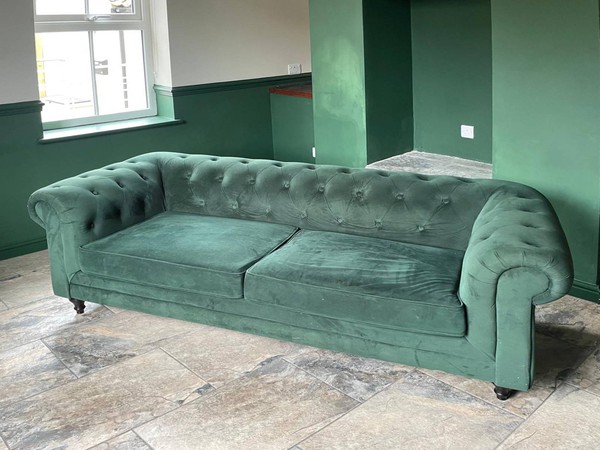 Green chesterfield sofa for sale