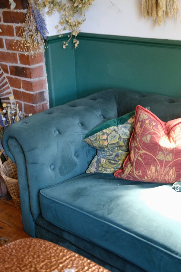 Green velvet Chesterfield Sofa