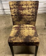 Bronze and Gold Upholstered Dining Chairs